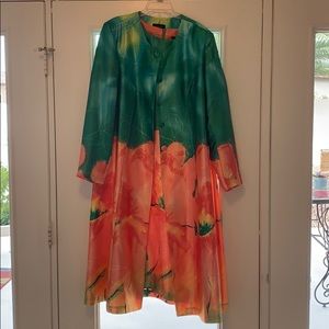 2 piece set; short sleeve dress & matching coat